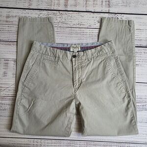Perk Pants Men 31x28 Khaki Chino Flat Front Slim Fit Stretch Cotton Blend Beige